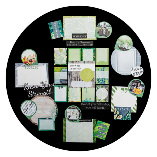 Green vision board bundle with everything needed to manifest your dreams