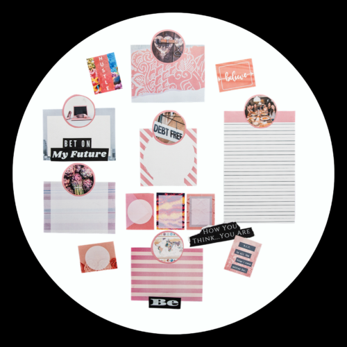 Think Different' Vision Board Kit [Pink/Coral Graphics]