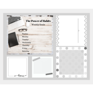 white on white power of habits graphic with complimentary quote boxes