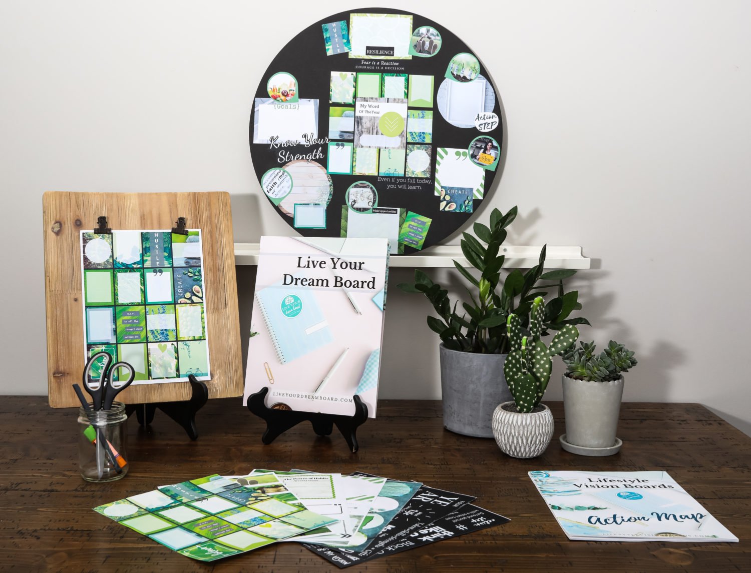 Green Vision Board Bundle Includes Everything Needed To Manifest Your Dreams