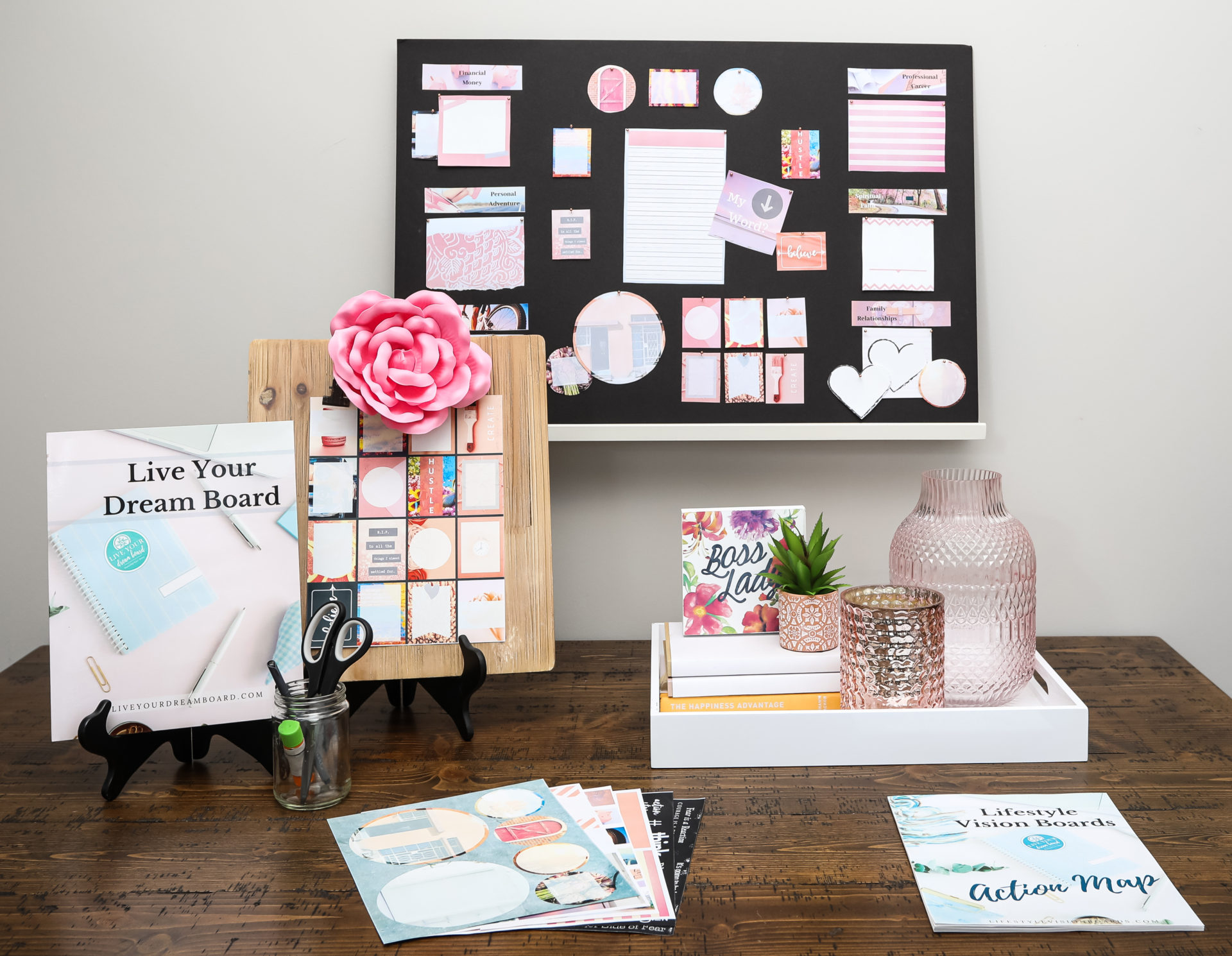 Think Pink Living your Perfect Vision Board Kit to manifest your dreams!