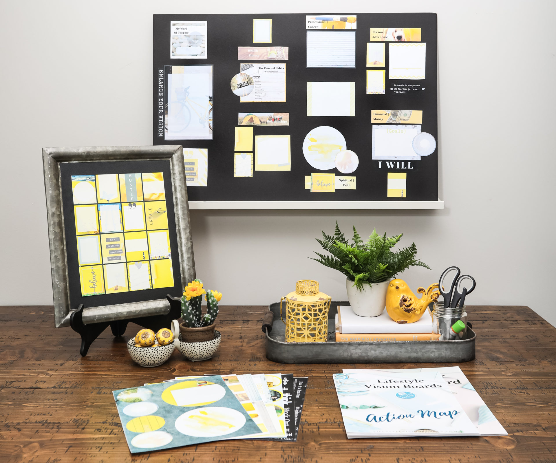 Yellow Vision Board Kit So You'll Want to Hang on Your Wall!