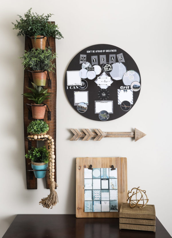 Gravity Circle Vision Board Packet Gray Aesthetic Live Your Dream Board