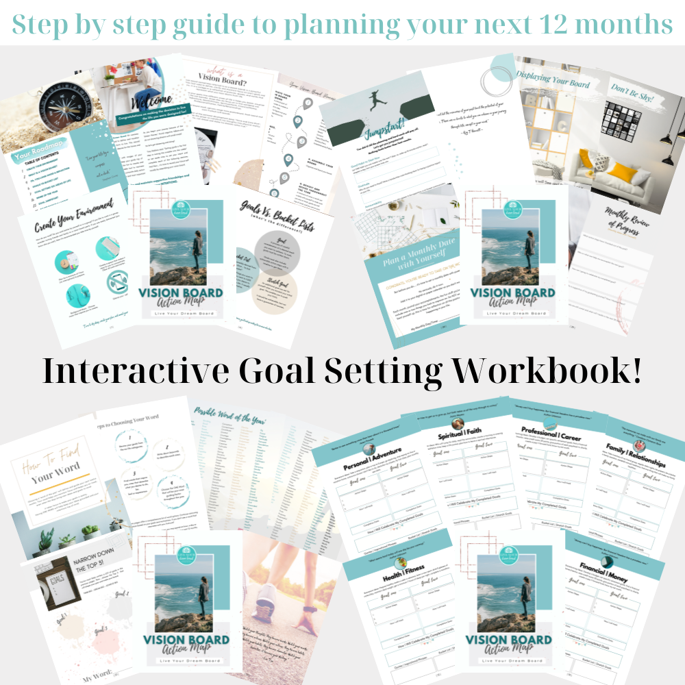 layout of step by step guide to planning the next 12 months. pages of a workbook