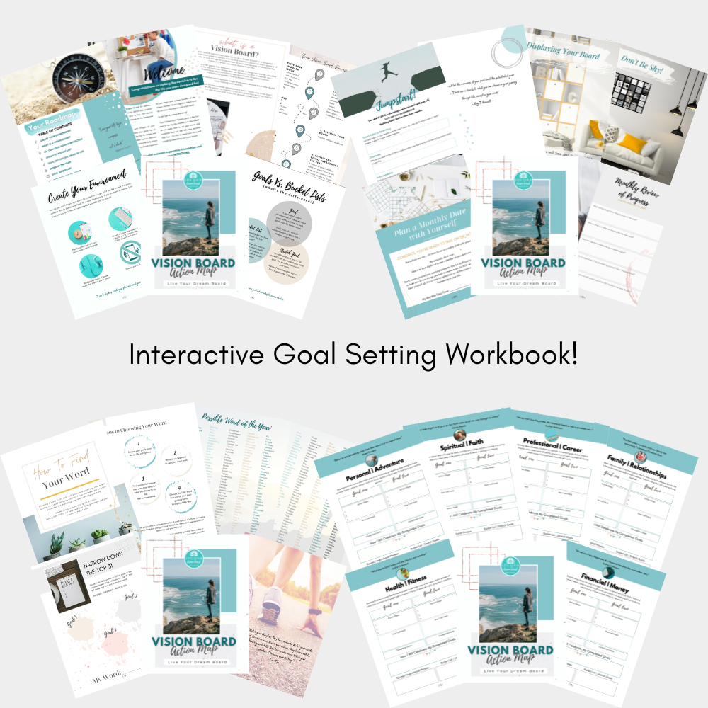 All the worksheets included in a goal setting workbook