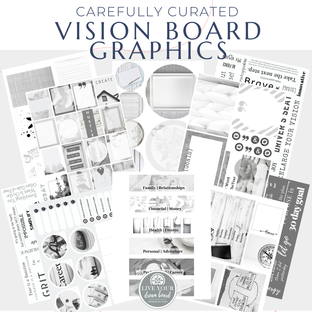 Think Different' Vision Board Kit [Pink/Coral Graphics]