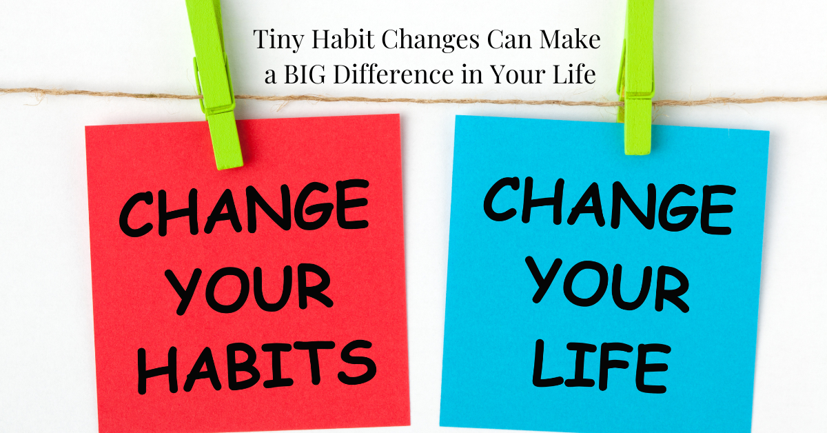 2 post it notes on a clothesline with Change your habits and change your life written on them
