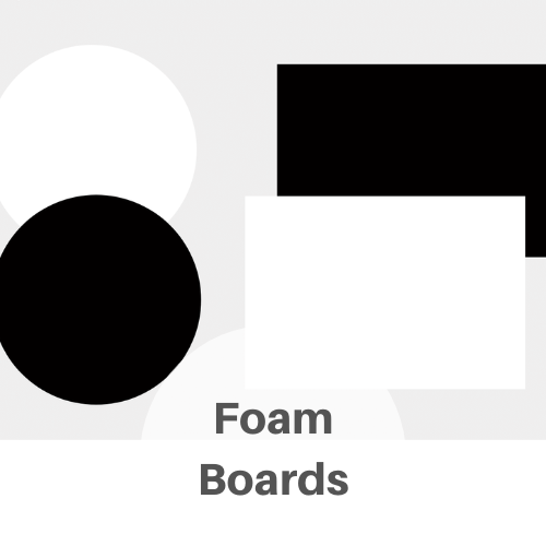 foam board options in black or white, circle or rectangle